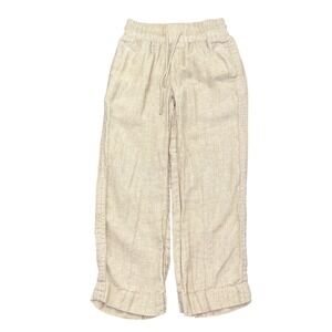 Quince Wide Leg Linen Blend Pants in Light Beige
